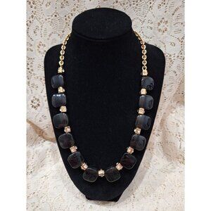 Kate Spade Vintage Black and Faux Tortoiseshell Gold Tone Adjustable Necklace
